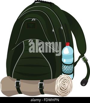 Illustration of tourist with backpack isolated on white Stock Vector ...