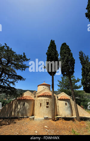 Crete, Byzantine church Panigia Kera with Kritsa, dome church, back of the church Stock Photo