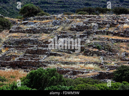 Crete, Gournia, small antique port from minoischer time, archaeological excavation site Stock Photo