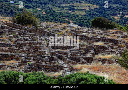 Crete, Gournia, small antique port from minoischer time, archaeological excavation site Stock Photo