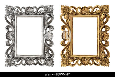 Frame for your picture, photo, image. Vintage baroque style object isolated on white background Stock Photo