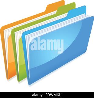 folders with documents Stock Vector