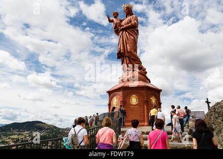 Statue of Notre Dame de France, Rocher Corneille, Le Puy-en-Velay, Haute-Loire, France Stock Photo