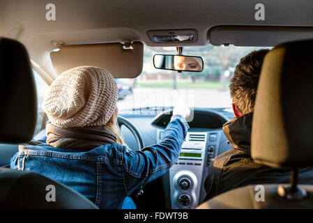 Woman driving a car Stock Photo