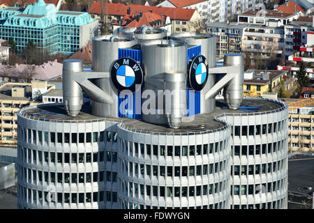 Muenchen, Germany, overlooking the BMW Tower Stock Photo