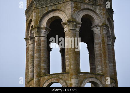 Octagonal tower of Abbaye Saint Sauveur de Charroux (Saint Sauveur Abbey), Vienne (86) France Stock Photo