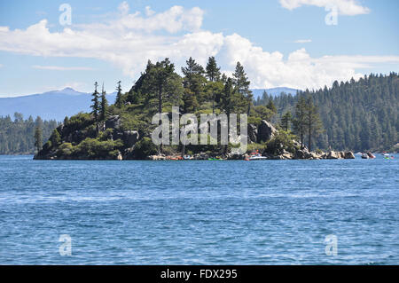 Fannette Island in Tahoe Lake, California Stock Photo