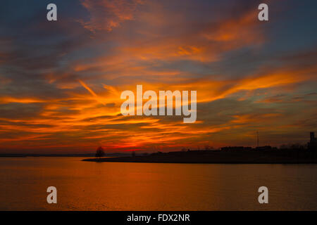 Sunset over Fort McHenry in Baltimore, Maryland Stock Photo
