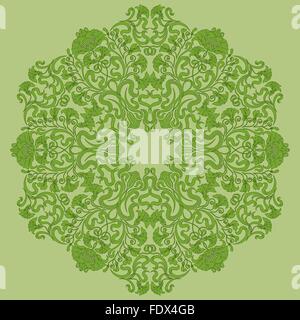 ornamental round lace pattern, circle background Stock Vector