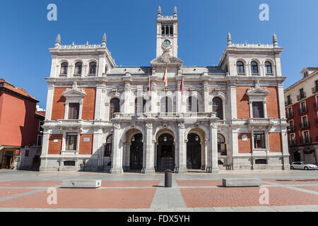 City hall on plaza mayor square in Valladolid, Castile and Leon, Spain Stock Photo