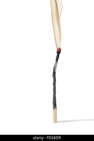Studio shot of a smoldering wooden matchstick Stock Photo