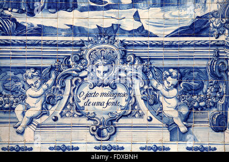 Azulejos on the Capela da Almas in Porto Stock Photo