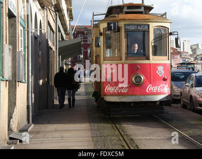 Heritage Tramcar  in Porto Stock Photo