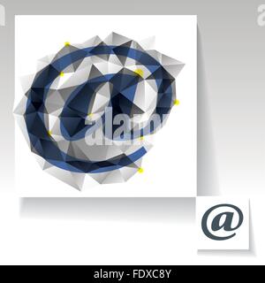 Triangulated at symbol with constellation style composition and simple design. Dropped shadow is made using blend. Stock Vector
