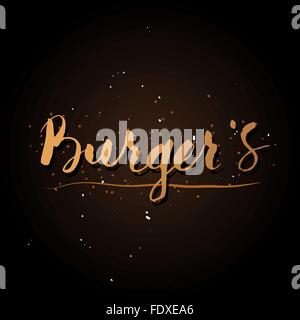 Handwriting Burgers logo Stock Vector