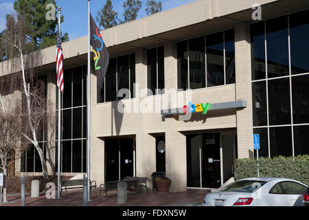 A sign is seen at eBay's headquarters in San Jose, California Stock Photo