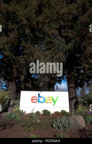 A sign is seen at eBay's headquarters in San Jose, California Stock Photo