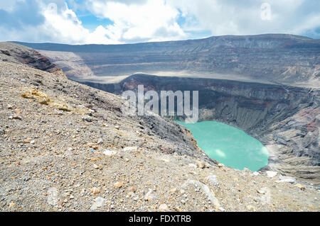 The crater lake of the Santa Ana Volcano, hot and bubbling from the volcanic activity, El Salvador Stock Photo