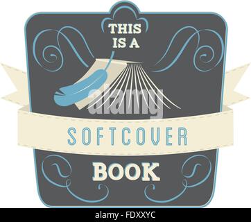 Book Style and Type Label: Softcover Book Stock Vector