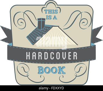 Book Style and Type Label: Hardcover Book Stock Vector