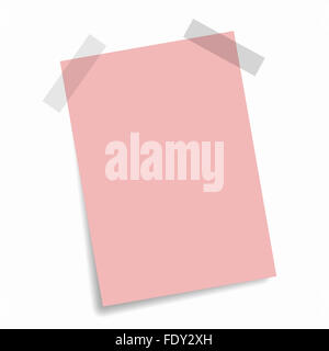 Sheet of blank paper for notes against white background Stock Photo