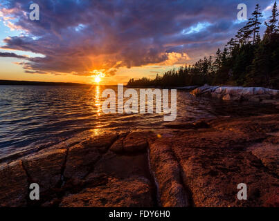 Deer Isle, Maine: Sunset on Jericho Bay Stock Photo