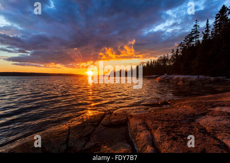 Deer Isle, Maine: Sunset on Jericho Bay Stock Photo