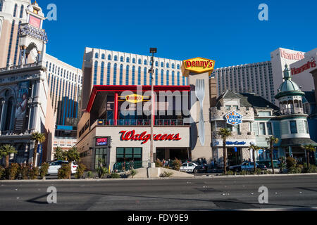 Retail businesses along the Las Vegas Strip in Las Vegas, Nevada, USA Stock Photo