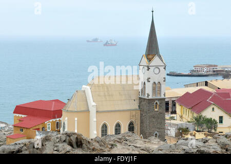 Felsenkirche, an old German church in Luderitz, Namibia Stock Photo