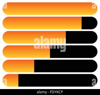 Horizontal bars. Loading bars, progress indicators. Completion. Stock Vector