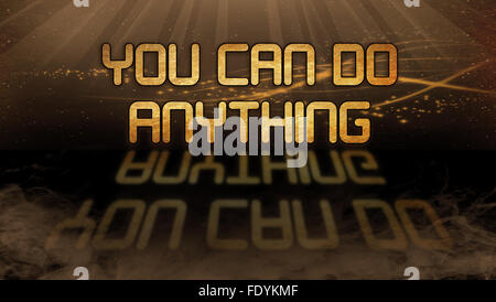 Gold quote with mystic background - You can do anything Stock Photo