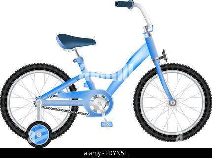 realistic children bicycle on white Stock Vector