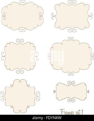 set of simple doodle frames. vector Stock Vector
