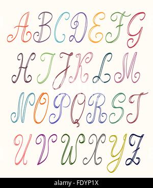 abc set multicolor uppercase letters Stock Vector