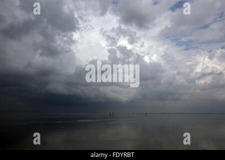 Cuxhaven, Germany, storm clouds over the Wadden Sea Stock Photo