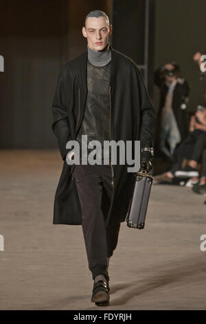 New York, New York, USA. 2nd Feb, 2016. Robert Geller Fall Winters 2016 Runway at CFDA New York Fashion Week Mens . Photo Credit: Rudy K/Alamy Live New Stock Photo