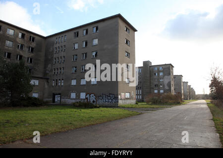 Ruegen, Germany, vacant buildings of the Colossus of Prora Stock Photo