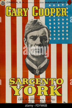 Sergeant York - Spanish Movie Poster Stock Photo