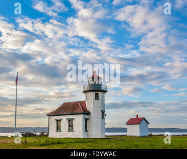 Vashon-Maury Island, WA: Point Robinson Lighthouse with morning light Stock Photo