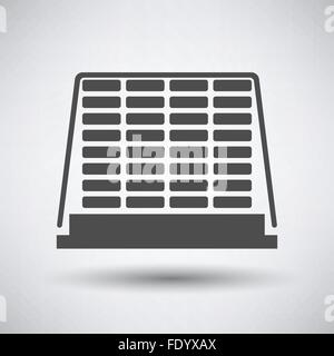 Construction pallet icon on gray background with round shadow. Vector illustration. Stock Vector