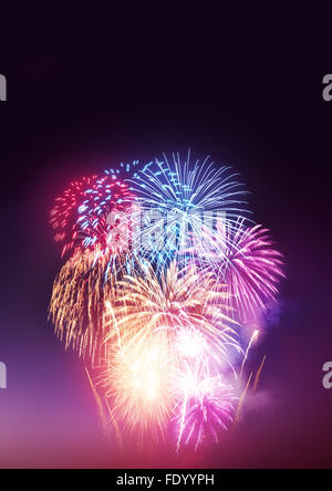 A Fireworks Display. A large fireworks event and celebrations. Stock Photo