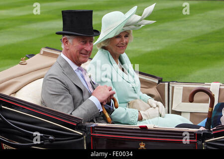 Ascot, United Kingdom, Prince Charles, Prince of Great Britain and Camilla, Duchess of Cornwall and Rothesay Stock Photo