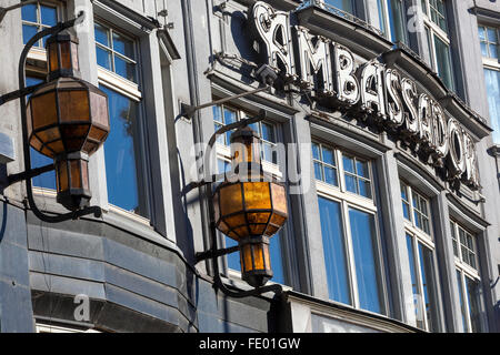 Facade Hotel Ambassador, Wenceslas Square, Prague, Czech Republic Stock Photo