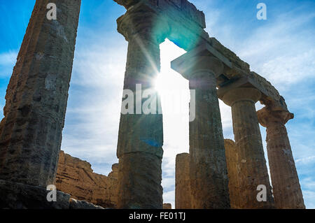 Remains of the Temple of Juno, Agrigento, ancient Greek city of Akragas, Sicily, Italy Stock Photo