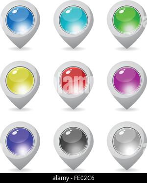 Set of map pointers isolated on white background. Vector illustration ...