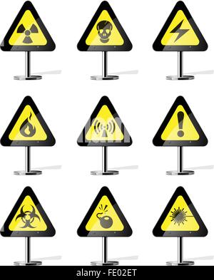 Hazard Sign Icons Stock Vector