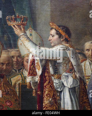 The Coronation of Napoleon(1769-1821) by Jacques-Louis David (1484-1825) in the Cathedral of Notre-Dame, 2 December 1804, Paris. Stock Photo