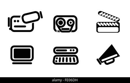 Video editor and converter icons set Stock Vector