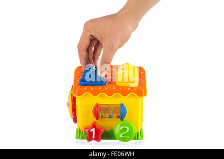 Toy house isolated on white background Stock Photo - Alamy