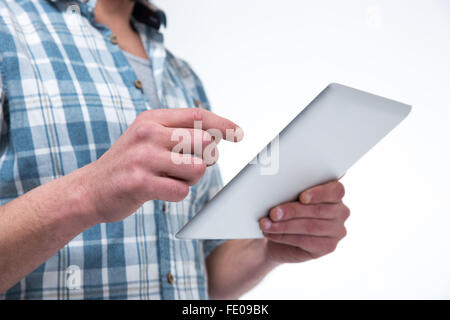 Closeup portrait of a man using tablet computer Stock Photo